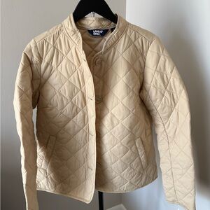Lands' End Women's Beige Quilted Puffer Jacket